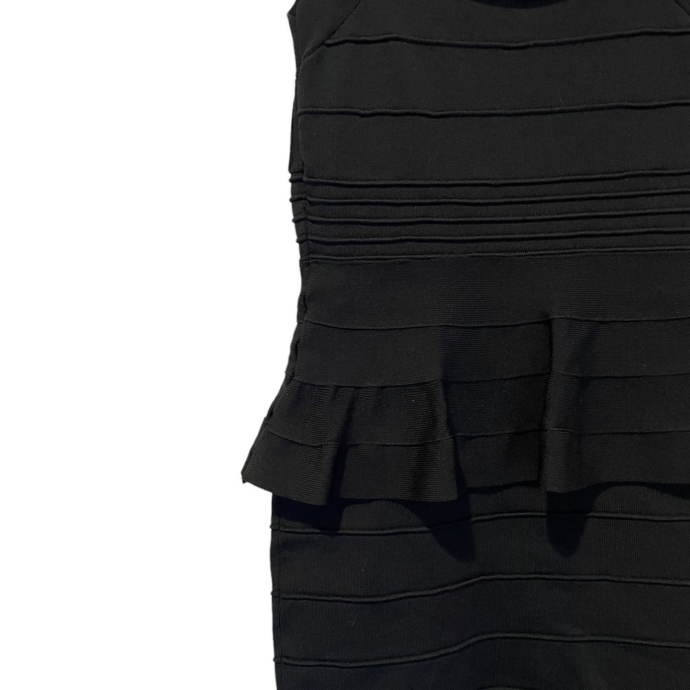 Black Body Con Peplum Dress Size Small - Picture 4 of 7